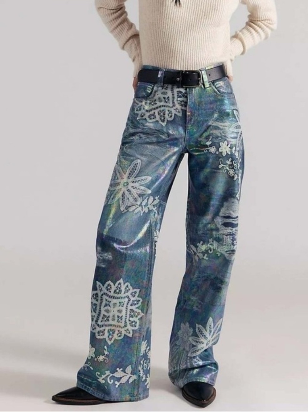 Free People We The Free Lace Luster Tinsley Printed High Rise Illusions | 26 NWT